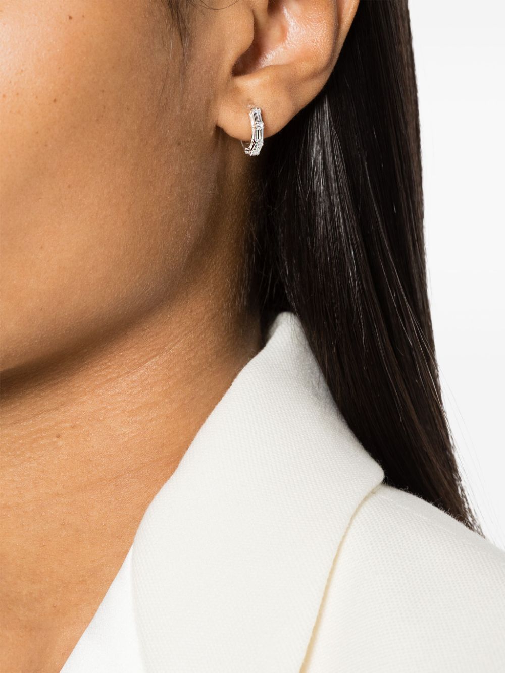 White Eternity cubic hoop earrings - women - HATTON LABS